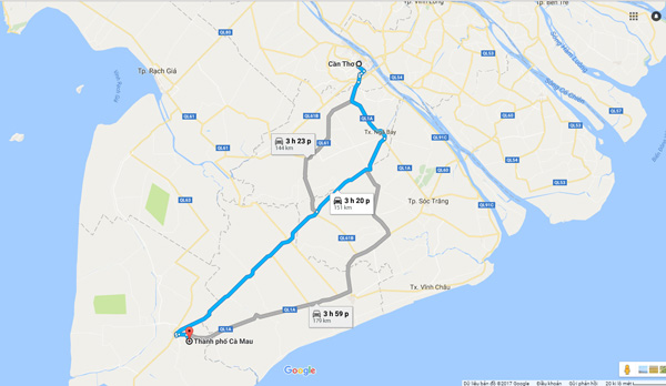 Chành xe Cần Thơ - Cà Mau