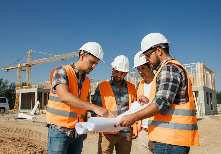 Đội ngũ kỹ sư nhà thầu xây dựng tại công trình
