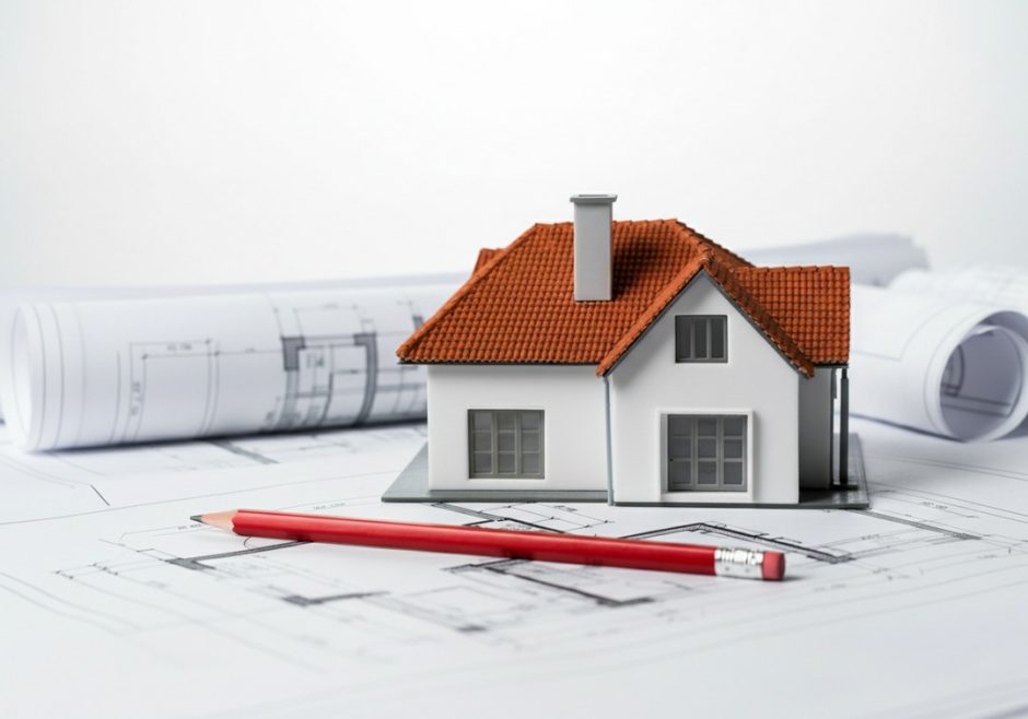 Mô hình thiết kế nhà trên bản vẽ xây dựng