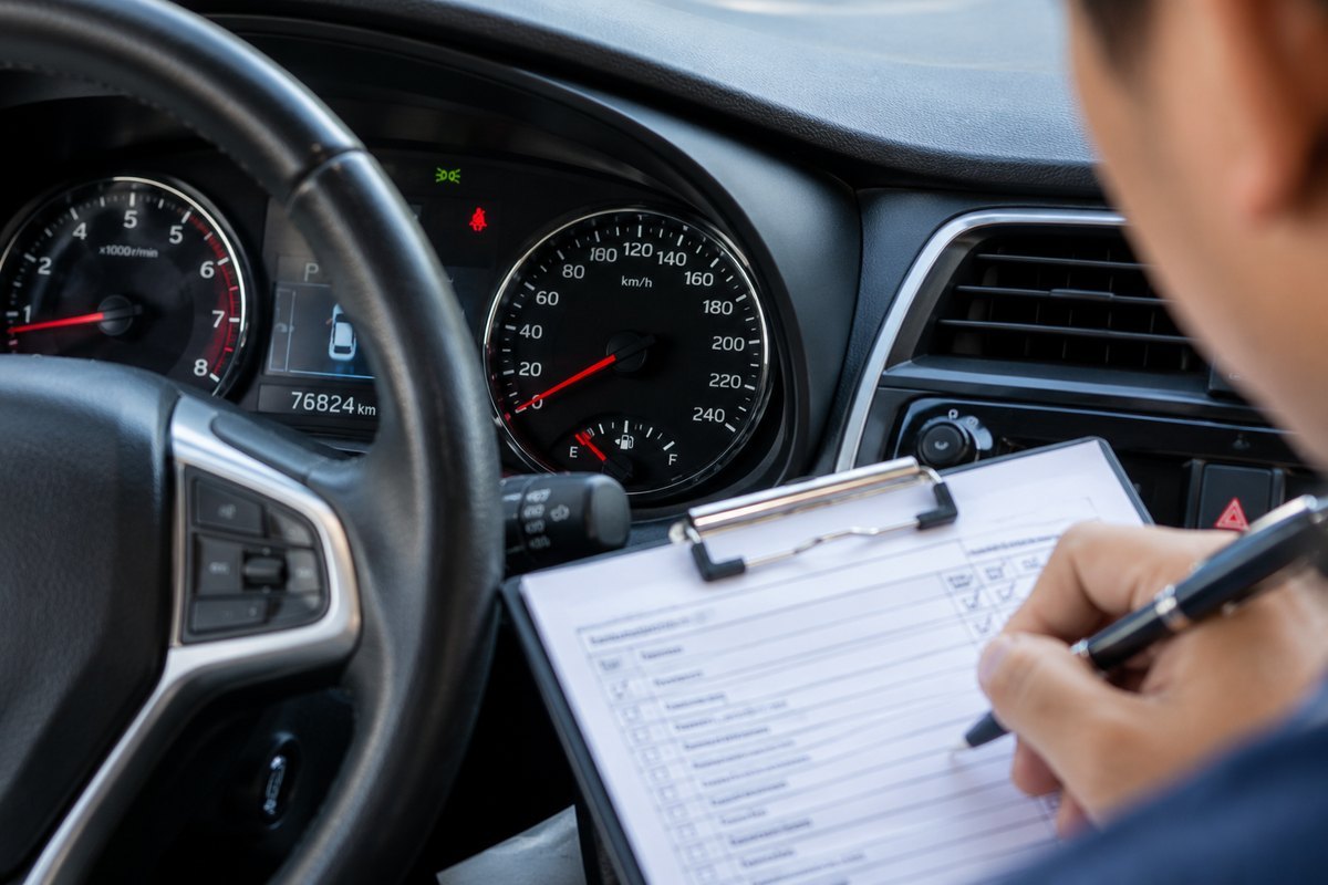 Chuyên viên đối chiếu số km trên đồng hồ khi định giá xe cũ